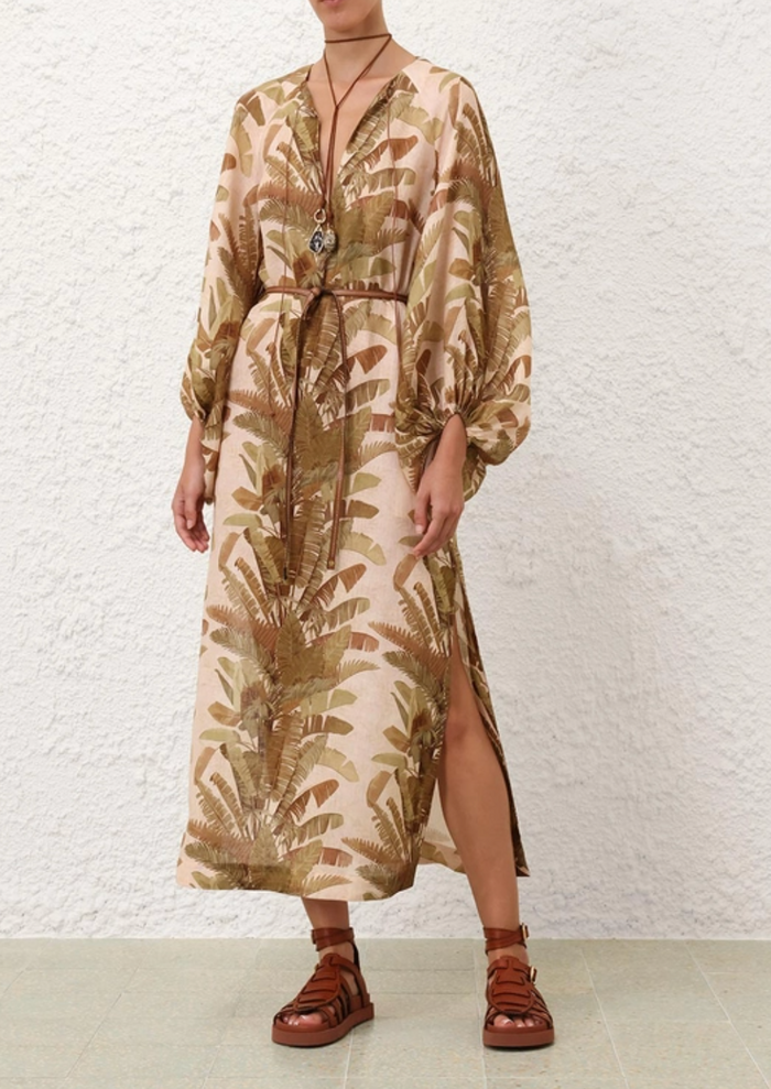 Ascension Midi Dress, Green Palm