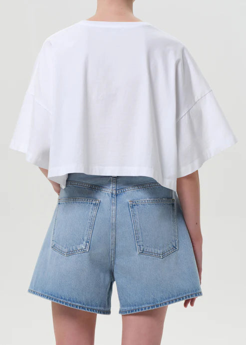 AGOLDE T-Shirt Arli Cropped Tee, White Soho-Boutique
