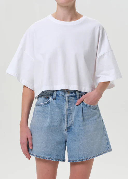AGOLDE T-Shirt Arli Cropped Tee, White Soho-Boutique