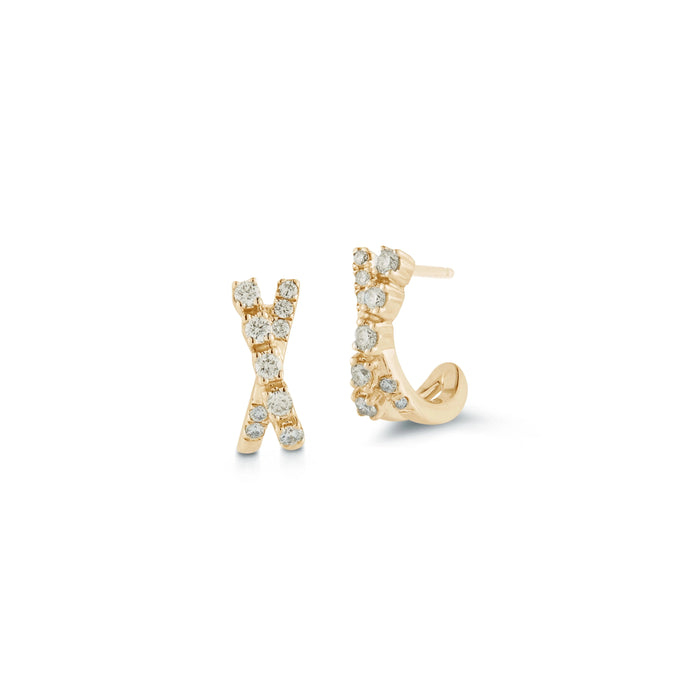 Dana Rebecca Designs Fine Jewelry Ava Bea Crossover Mini Huggies Soho-Boutique