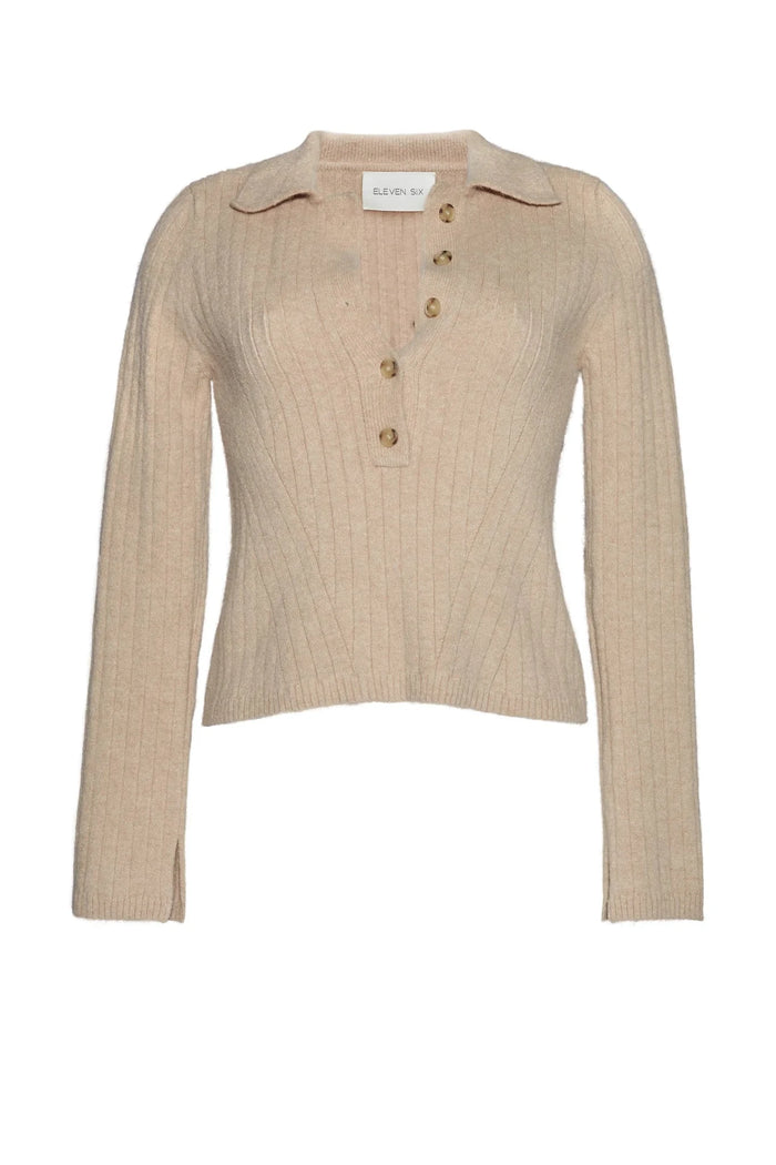 Eleven Six Sweater Elliot Sweater, Pale Camel Soho-Boutique