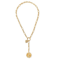 ELLIE VAIL Necklace Linden Toggle Chain Medallion Necklace, Gold Soho-Boutique