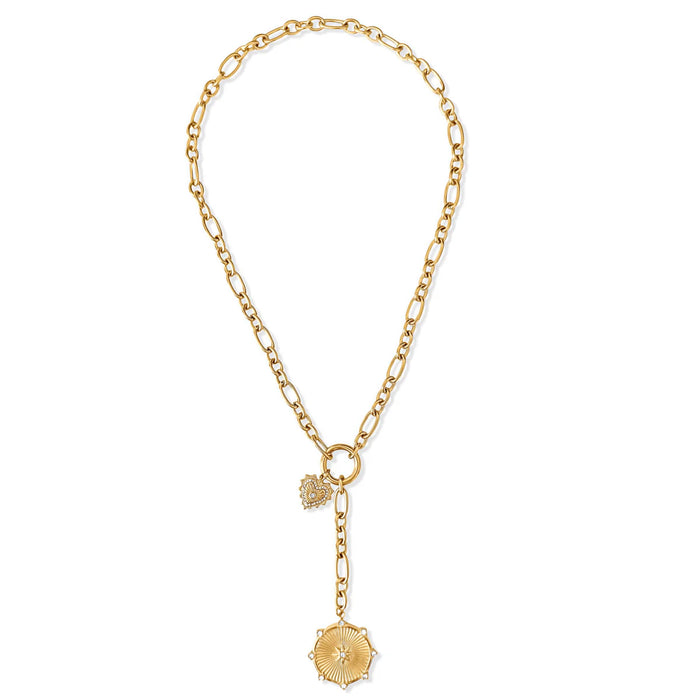 ELLIE VAIL Necklace Linden Toggle Chain Medallion Necklace, Gold Soho-Boutique