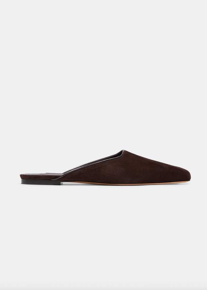 Emme Parsons Shoe Flat Mule, Espresso Suede Soho-Boutique