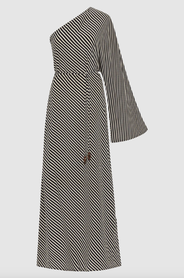 FAITHFULL THE BRAND Dress Gino Midi Dress, Toscano Stripe Black Soho-Boutique
