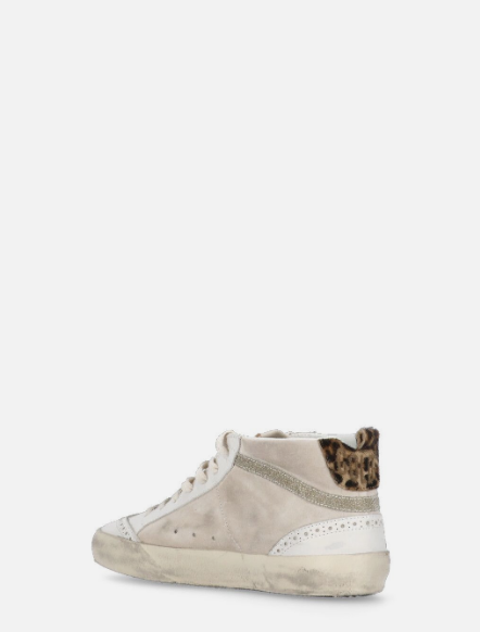 Golden Goose Deluxe Brand Sneakers Mid Star, Beige Brown Leo Soho-Boutique
