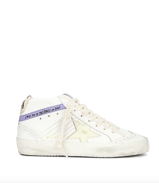 Golden Goose Deluxe Brand Sneakers Mid Star, White Yellow Purple Soho-Boutique