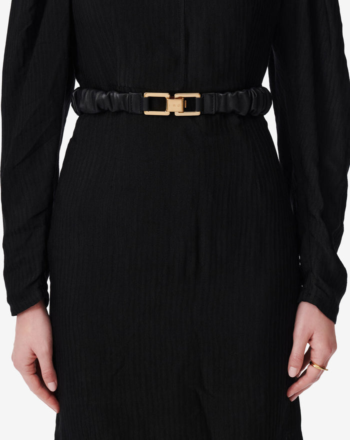 IRO Ajna Leather Belt, Black Soho-Boutique