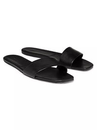 LouLou Studio Sandal Dina Leather Slides, Black Soho-Boutique
