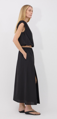 LouLou Studio Skirt Carmen Skirt, Black Soho-Boutique