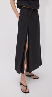 LouLou Studio Skirt Carmen Skirt, Black Soho-Boutique