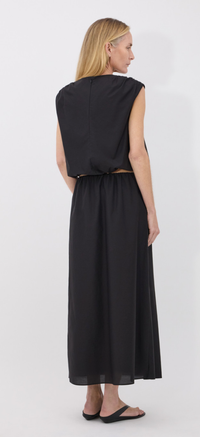 LouLou Studio Skirt Carmen Skirt, Black Soho-Boutique