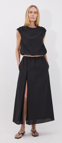 LouLou Studio Skirt Carmen Skirt, Black Soho-Boutique