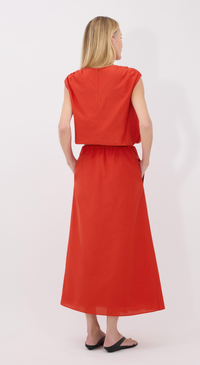 LouLou Studio Skirt Carmen Skirt, Red Soho-Boutique