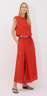 LouLou Studio Skirt Carmen Skirt, Red Soho-Boutique