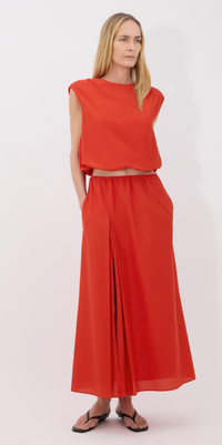 LouLou Studio Skirt Carmen Skirt, Red Soho-Boutique