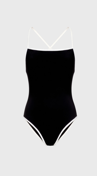 LouLou Studio Swim Itak Swimsuit, Black/Ivory Soho-Boutique