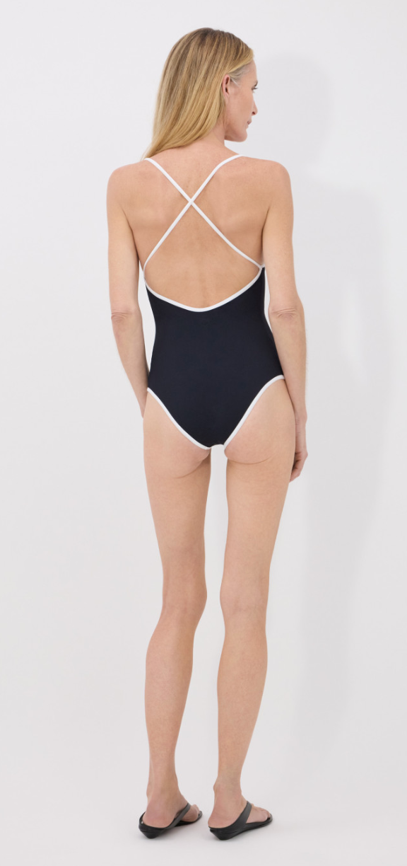 LouLou Studio Swim Itak Swimsuit, Black/Ivory Soho-Boutique