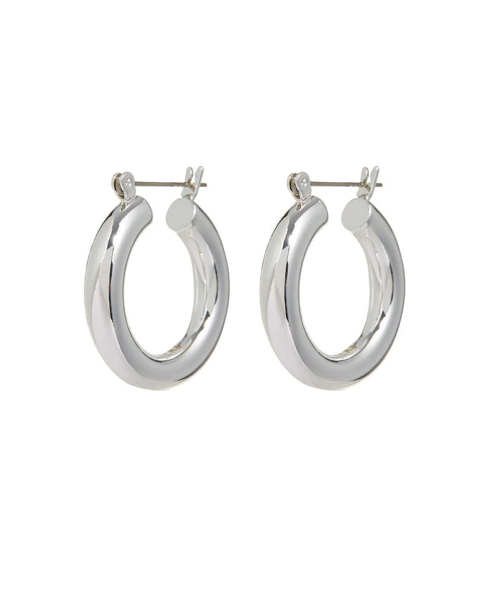 LUV AJ Earrings Baby Amalfi Tube Hoops, Silver Soho-Boutique