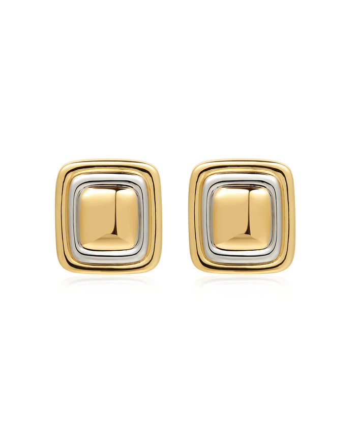 LUV AJ Earrings Dalia Two Tone Studs Soho-Boutique