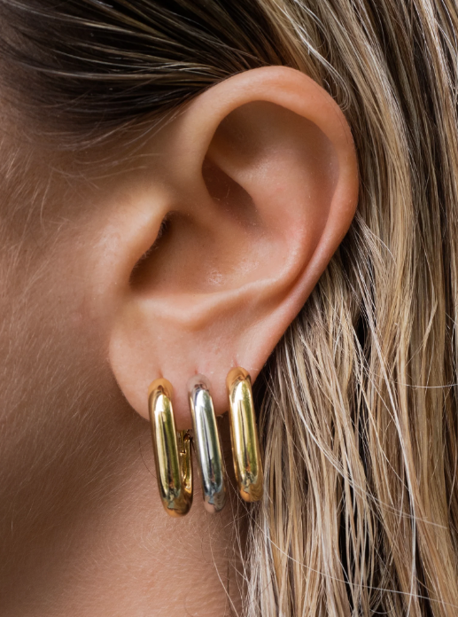 LUV AJ Earrings XL Chain Link Hoops, Gold Soho-Boutique