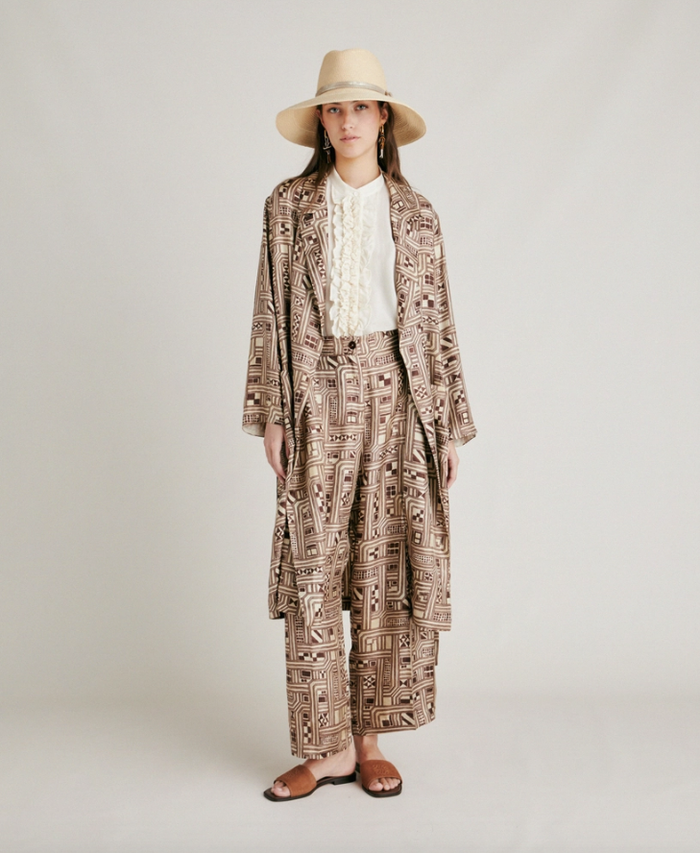 Momoni Bados Coat, Beige Tabacco Soho-Boutique