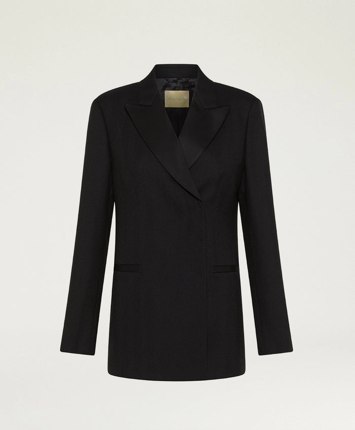 Momoni Blazer Lovelace Jacket, Black Soho-Boutique