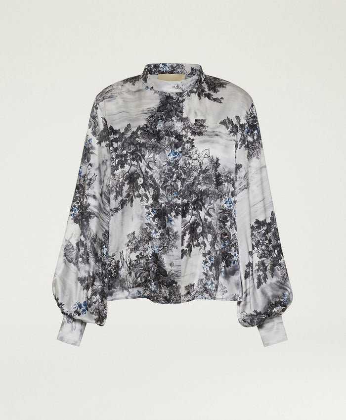 Momoni Blouse Agatha Shirt, Silver Multicolor Soho-Boutique