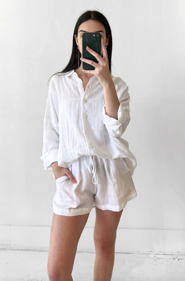 Natalie Busby Short Summer Short, White Soho-Boutique