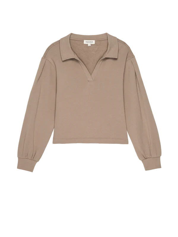 NATION LTD Blake Sweatshirt, Mushroom Soho-Boutique