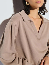 NATION LTD Blake Sweatshirt, Mushroom Soho-Boutique