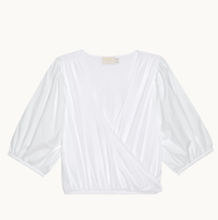 NATION LTD Charlene Bubble Hem Top,White Soho-Boutique