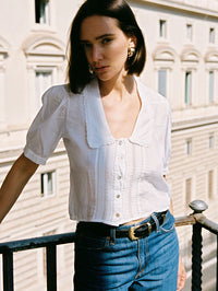 NATION LTD Pia Blouse, White Soho-Boutique