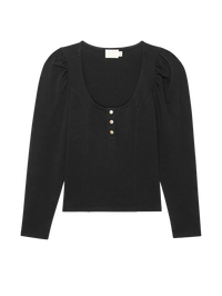 NATION LTD Shirt Sannia Henley, Black Soho-Boutique