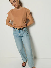 NATION LTD T-Shirt Cerre Cap Sleeve Tee, Latte Soho-Boutique