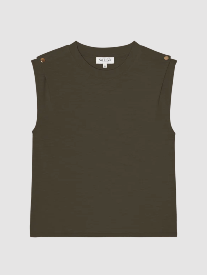 NATION LTD Tank Marina Muscle Tee, Espresso Soho-Boutique