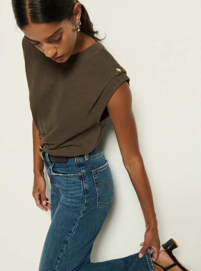 NATION LTD Tank Marina Muscle Tee, Espresso Soho-Boutique