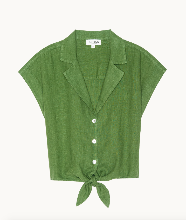NATION LTD Top Noemi Tie Top, Green Lawn Soho-Boutique