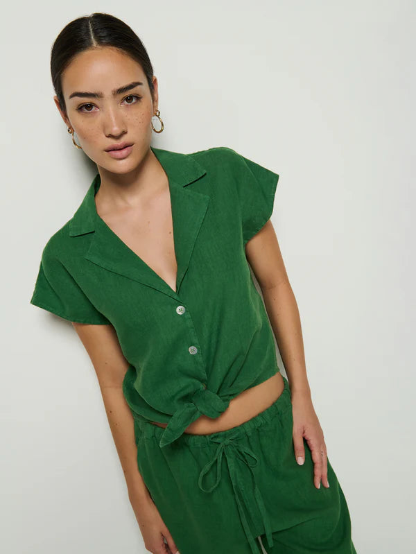 NATION LTD Top Noemi Tie Top, Green Lawn Soho-Boutique