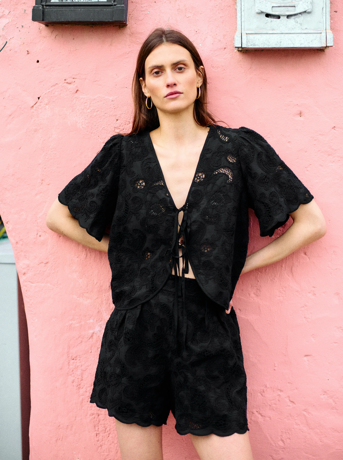 NATION LTD Top Rosalyn Tie Top, Jet Black Soho-Boutique