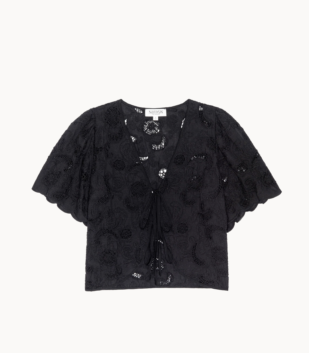 NATION LTD Top Rosalyn Tie Top, Jet Black Soho-Boutique