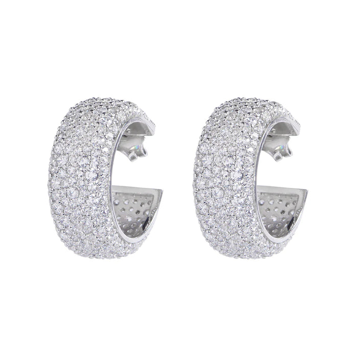 Nickho Rey Earrings Audrey Hoop, Rhodium White Soho-Boutique