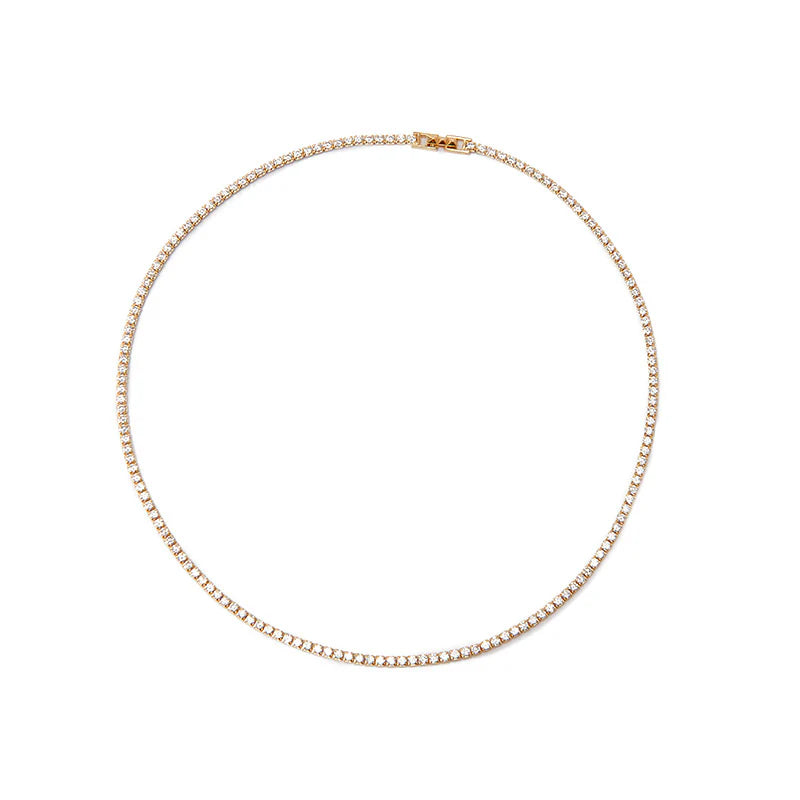 Nickho Rey Necklace Tish Tennis Necklace, Gold White Soho-Boutique