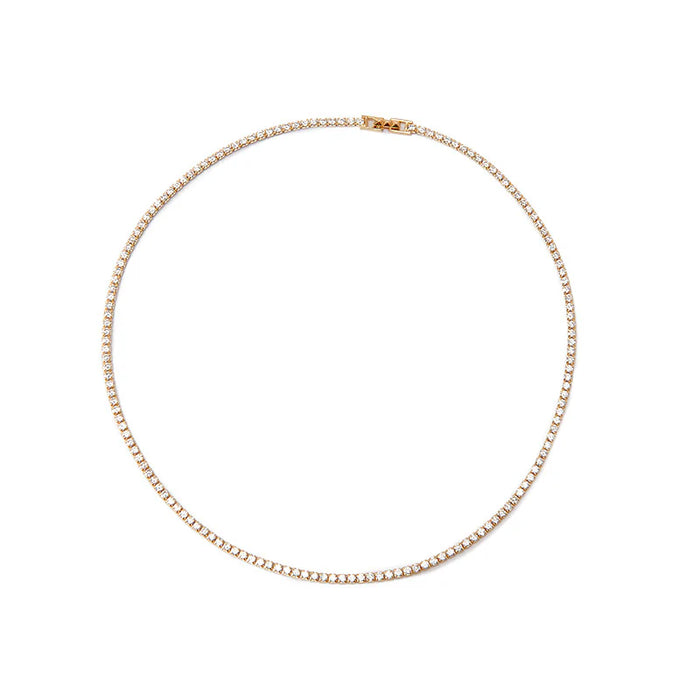 Nickho Rey Necklace Tish Tennis Necklace, Gold White Soho-Boutique