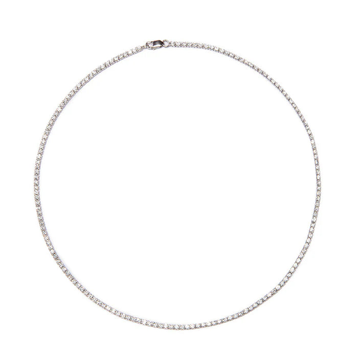 Nickho Rey Necklace Tish Tennis Necklace, Rhodium White Soho-Boutique