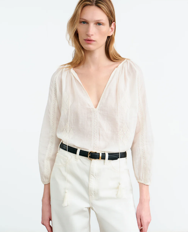 NILI LOTAN Blouse Cristo Blouse, Ivory Soho-Boutique