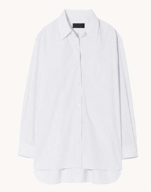 NILI LOTAN Blouse Yorke Shirt, Navy Stripe Soho-Boutique