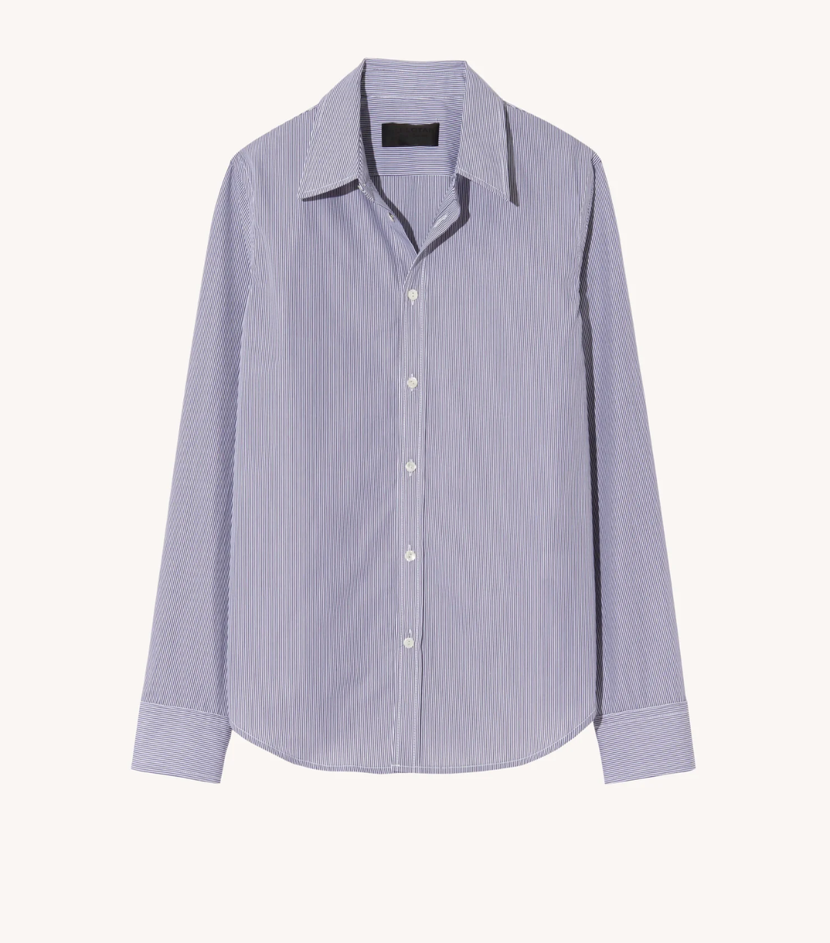 NILI LOTAN Dylan Shrunken Shirt, Mini Navy Stripes Soho-Boutique