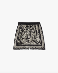 NILI LOTAN Short Frances Silk Short, Black Ivory Paisley Soho-Boutique