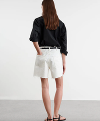 NILI LOTAN Shorts Russel Denim Short, Cream Soho-Boutique